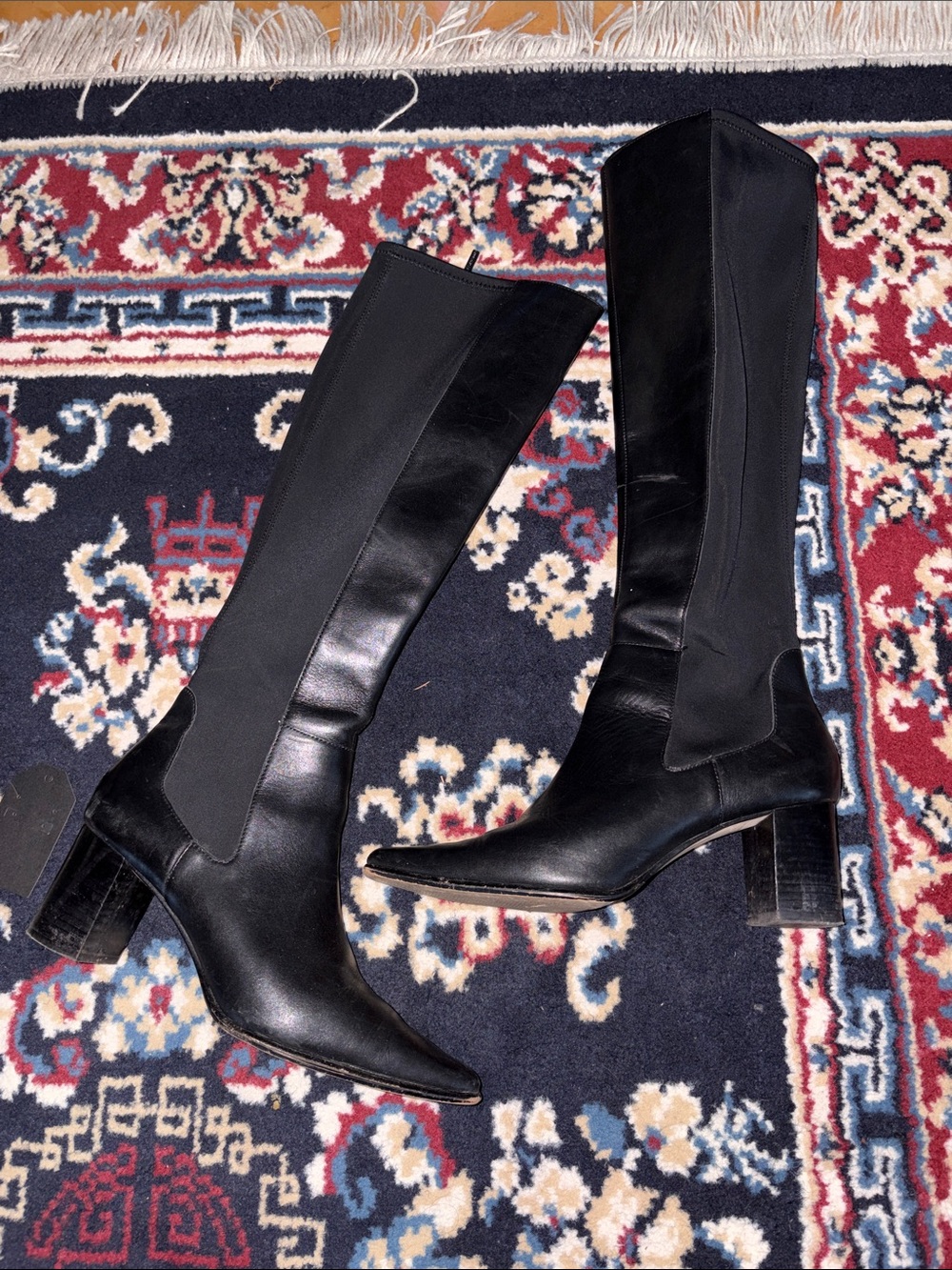 Donald J. Pliner Black Over-the-Knee Block Heel Boots